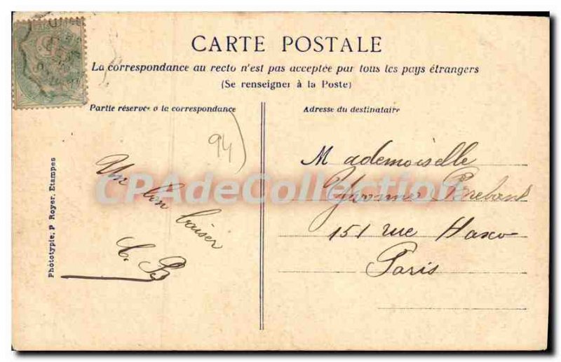 Postcard Old Morigny Chateau De joeurs