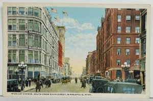 MN Nicollet Ave South from Sixth Street Minnesota Postcard P4