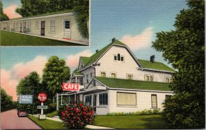 Vtg Rays Motel & Cafe Lumpkin GA Roadside Highway 27 Coca Cola Sign Postcard