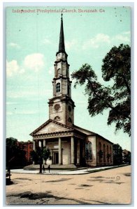 c1920's Independent Presbyterian Church Exterior Savannah GA Unposted Postcard