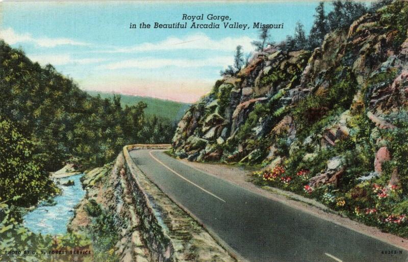 Postcard Royal Gorge Arcadia Valley Missouri