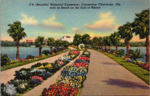 Florida Clearwater Memorial Causeway Going To The Beach Curteich