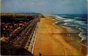 Vtg San Francisco's Ocean Beach Birdseye View California CA Postcard