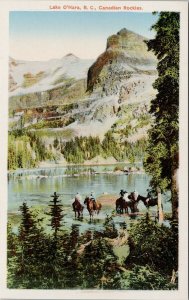 Lake O'Hara BC Canadian Rockies People Horses Unused Leonard Frank Postcard G90