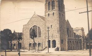 E28/ Newark Ohio Real Photo RPPC Postcard 1914 1st M.E. Church Building