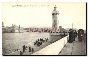 Postcard Marseille Old Lighthouse Ste Marie