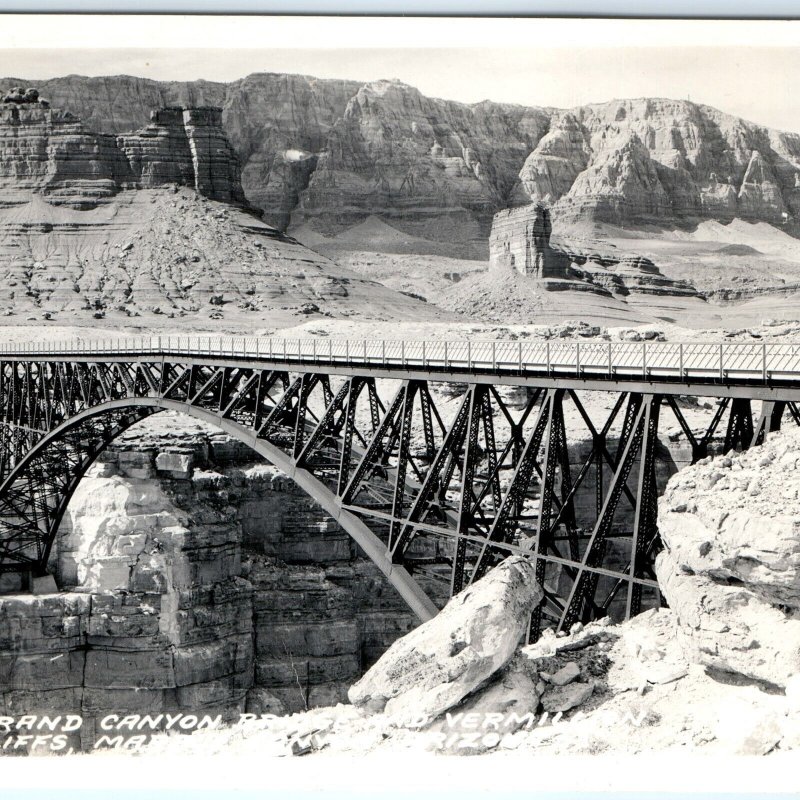 c1930s Marble Canyon, AZ RPPC Grand Bridge Vermillion Real Photo Postcard A92