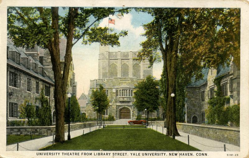 CT - New Haven - Yale University. University Theatre from Library Street