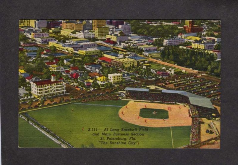 FL Al Lang Baseball Field St Petersburg Florida Linen Postcard