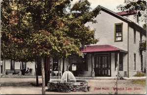 Hand Colored Postcard Hotel Hartt in Whitefish Lake, Michigan~135393