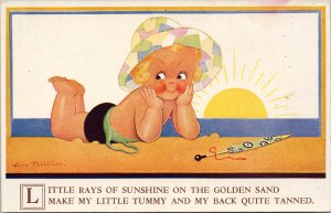 Child Beach 'Little Rays of Sunshine' Vera Paterson Comic Postcard F95 *as is