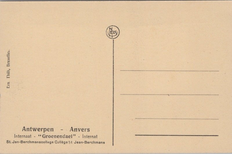 Belgium Antwerpen Anvers Internaat Groenendael Internaat Antwerp Postcard C044