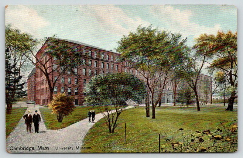 Cambridge Massachusetts~Harvard University Museum~Men on Walkway~c1910 