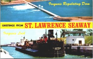 Canada Iroquois Dam The Canadian Seaway St Lawrence Seaway Postcard 04.35