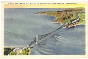 Concept Protype Drawing for the Golden Gate Bridge San Francisco California