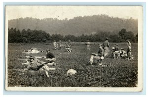 1910 Army Rifle Shooting Practice Kingmont West Virginia WV RPPC Photo Postcard 