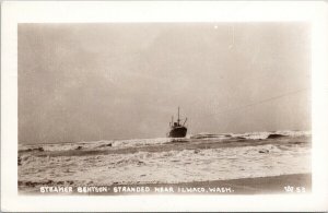 SS 'Admiral Benson' Stranded near Ilwaco WA Washington in 1930 RPPC Postcard F26