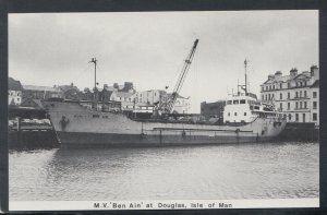 Isle of Man Postcard - Shipping - M.V. 'Ben Ain' at Douglas  RS20278