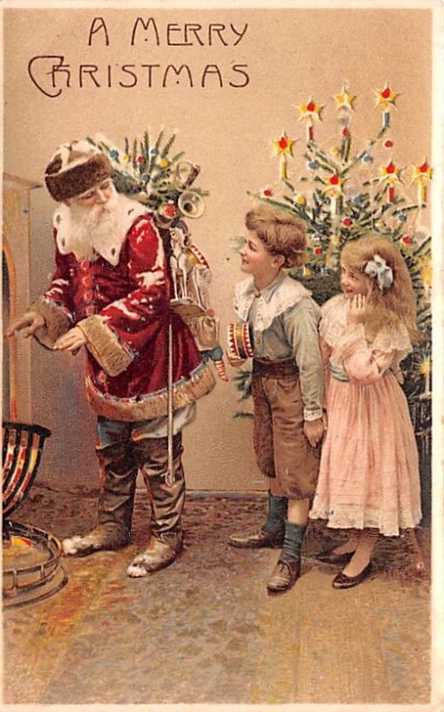 Red Robe, Hold To Light Santa Claus, Chirstmas, 1908 