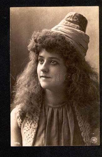 047846 Lady w/ Long Hair HAREM vintage FALK N.Y. Photo PC