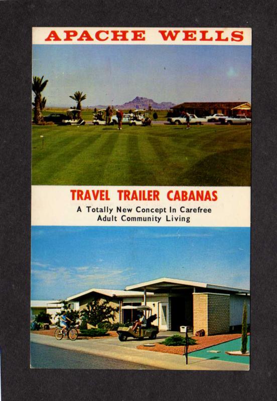 AZ Apache Wells Mobile City Travel Trailer Park Cabanas Mesa Arizona Postcard