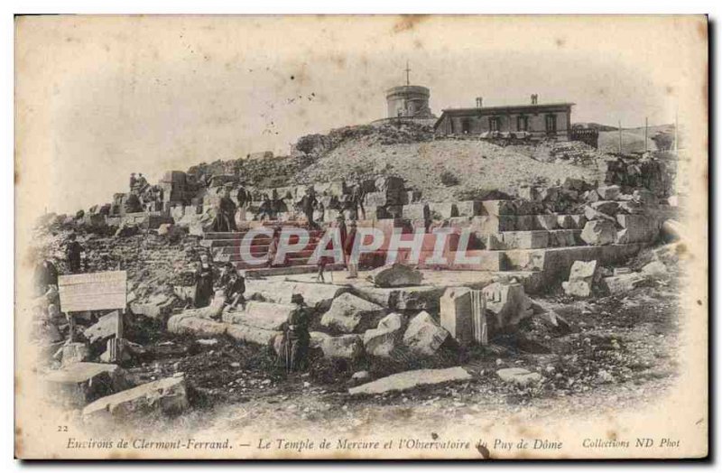 Old Postcard Surroundings of Clermont Ferrand Mercure temple and & # 39observ...