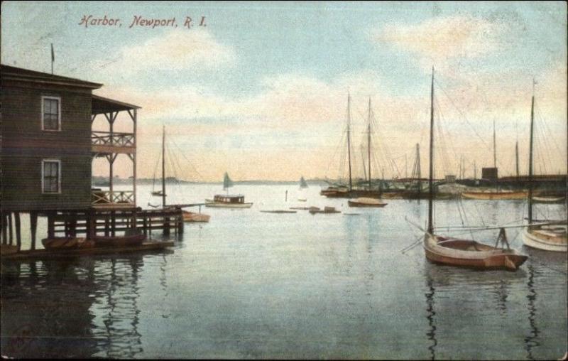 Newport RI Harbor c1910 Postcard #2