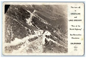 Rim Of World Highway San Bernardino Mountains CA Frashers RPPC Photo Postcard