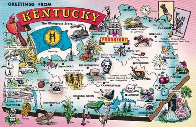 Greetings From Kentucky With Map