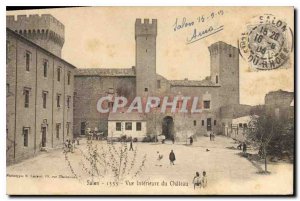 Old Postcard Salon du Chateau View Inner Army Soldiers