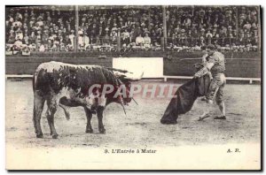 Old Postcard Bullfight Bullfight L & # 39entree has Matar