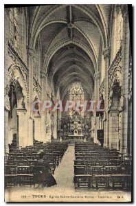 Postcard Old Tours Church of Our Lady the Rich Interior