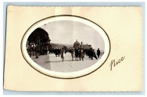 Very Early RPPC Nice Boardwalk Pier Promenade Real Oval Photo Unused F1 