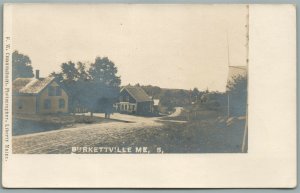 BURKETTVILLE ME STREET SCENE ANTIQUE REAL PHOTO POSTCARD RPPC