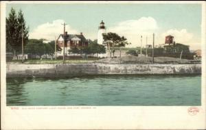 Fort Monroe VA Old Point Lighthouse c1905 Detroit Publishing Postcard EXC COND