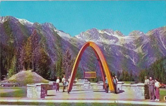 Canada Commemorative Memorial At Summit Of Rogers Pass In Glacier National Pa...