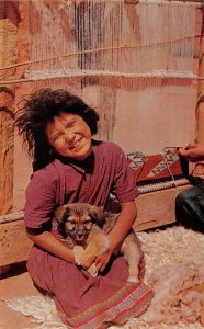 Monument Valley Arizona NAVAJO GIRL Native American Indian '60s Vintage Postcard