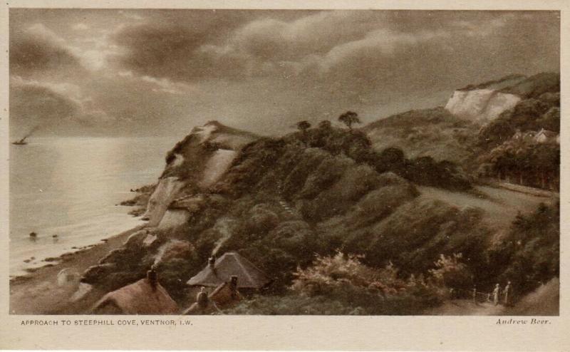 (am24) Wight Ventnor Approach to Steephill Cove Postcard