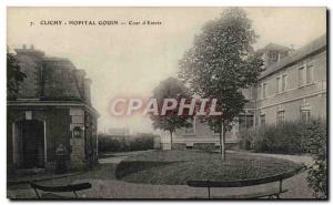 Old Postcard Clichy Hospital Gouin Court & # 39Entree