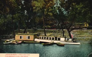 Vintage Postcard Jack's Boat Landing on the Beautiful Poteau River Fort Smith AR