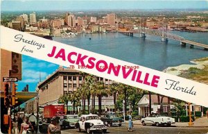 FL, Jacksonville, Florida, Street Scene & Bird's Eye View, 1950s Cars