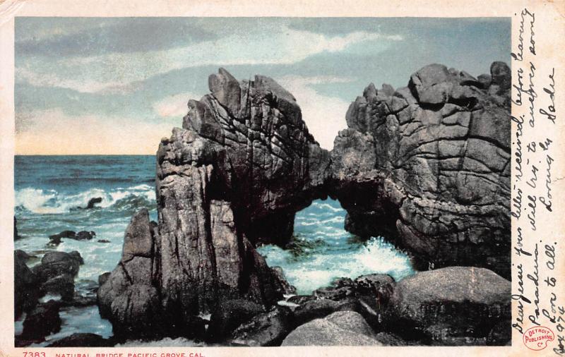 Natural Bridge, Pacific Grove, California, Very Early Postcard, Used