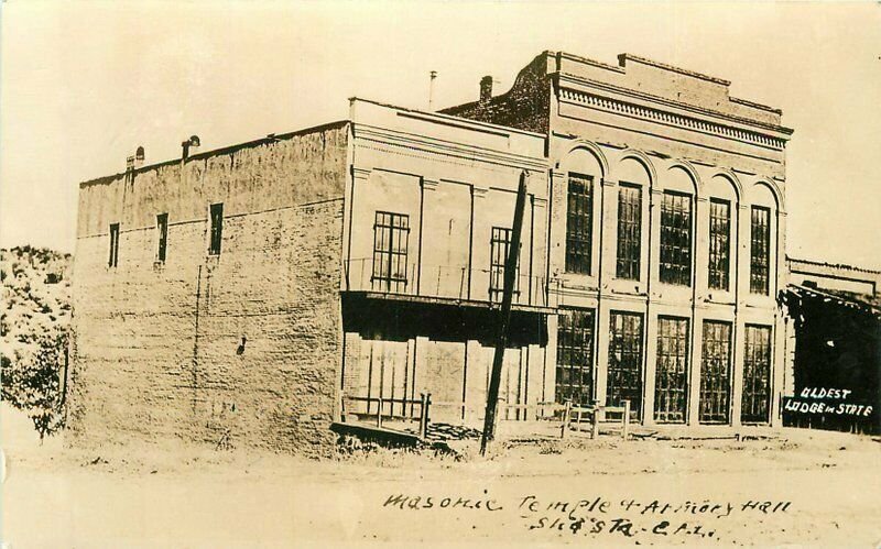 1920s Masonic Fraternal Shasta California RPPC Photo Postcard 20-12646