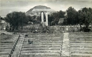 Mexico real photo postcard Osuna open air theater Teotihuacan 