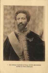 ethiopia, Prince Teferi Mekonnen, Emperor Haile Selassie (1930s) Postcard