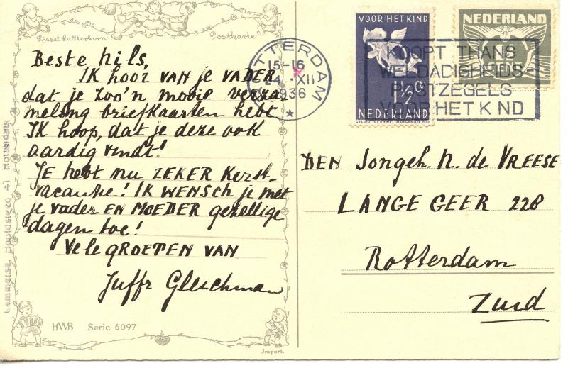 NETHERLANDS   PC424    MERRY CHRISTMAS