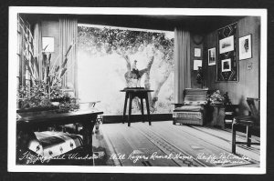 Flo Ziegfield Window Will Rogers Ranch Pacific Palisades CA RPPC Unused c1930s