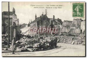 Postcard Old Army War 1914 1915 the Vandals pass Raon l'Etape entrance to the...