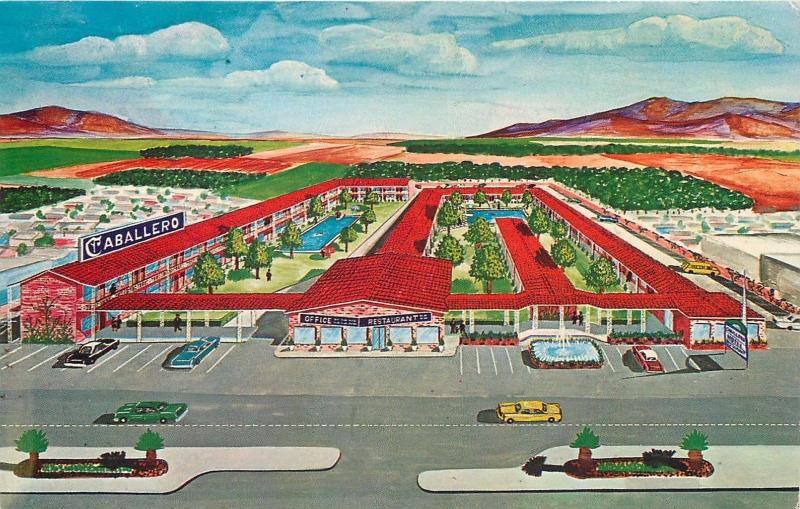 EL PASO, Texas  TX    Roadside  CABELLERO Motor Hotel   ca 1960s   Postcard