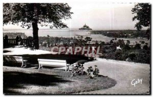 Old Postcard Avranches Jardin des Plantes View of the Bay Near the Mont Saint...